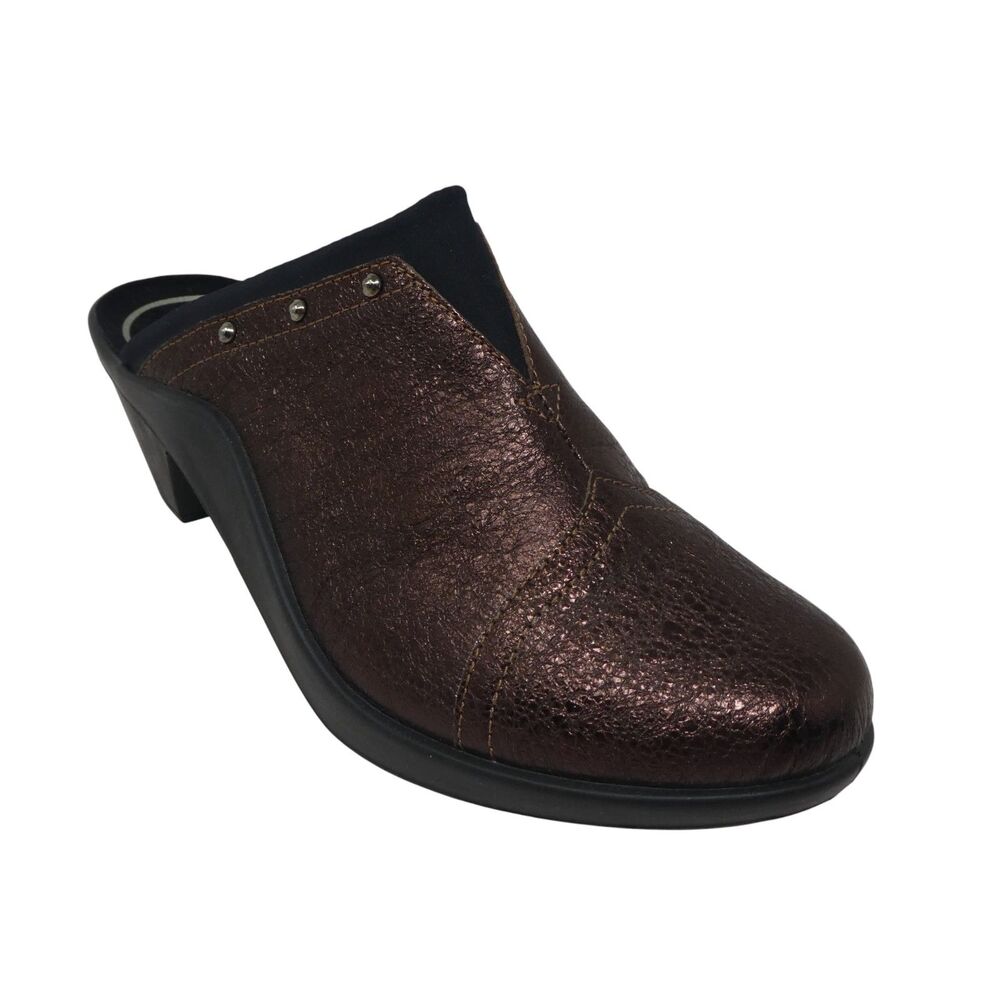 Romika Mokassetta Brandy Leather Heeled Comfort Clogs